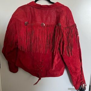 G-III 100% Leather Fringe Western Jacket